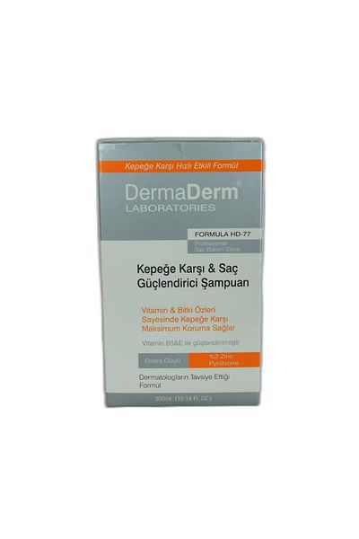 DermaDerm Hair Strengthening Shampoo Against Dandruff with Vitamin and Plant Extract - 300 ml