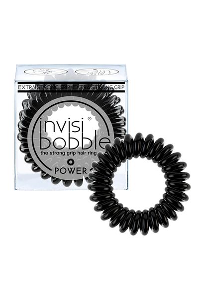 InvisiBooble مشبك شعر Invisibobble Power True Black Extra Strong مكون من 3 قطع