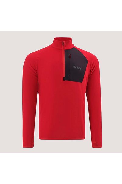Vaneda Ανδρικό Regulat Fit Half Zipper Fleece T-pol23k - Κόκκινο - S