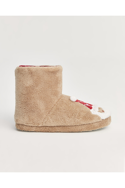 Chirpy Nueovo - Yılbaşı Temalı Krem Kadın Panduf