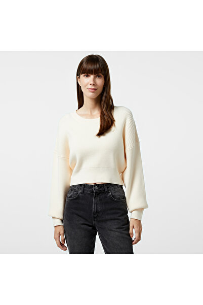 Nautica Kadın Beyaz Regular Fit Kazak