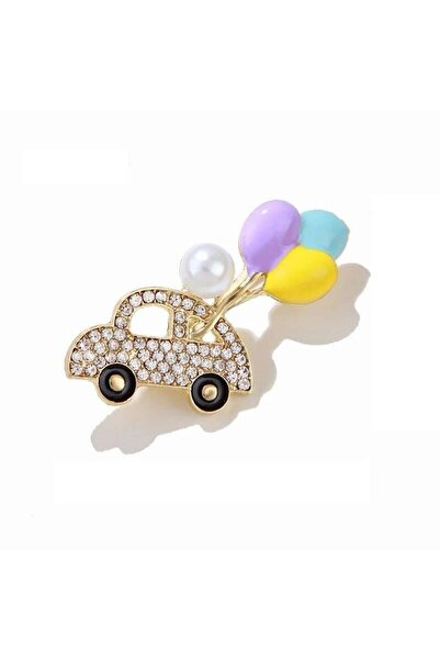 Pelin Aksesuar Renkli Balonlu Araba Broş