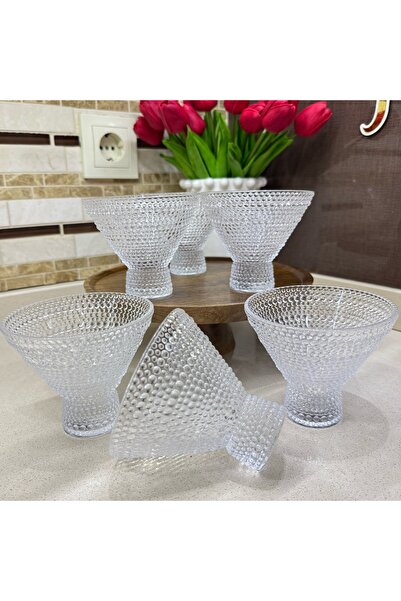 DGCHOME 6 Adet Şık Cam Tatlı Kase