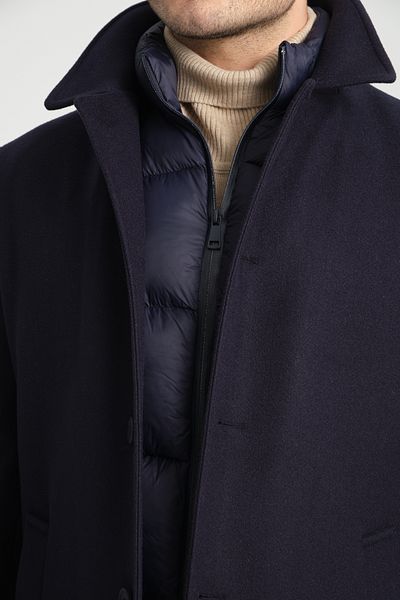 Frappoli Ανδρικό παλτό Thick Cashmere - Baby Collar, Regular Fit, Μπροστινή πλήρωση