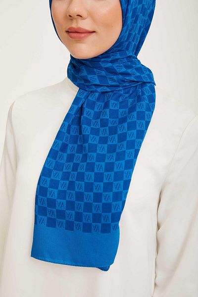 Armine Trend Ultra Light A Logo Saks Blue Shawl 18-21162