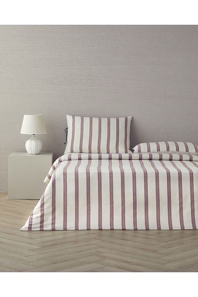 English Home Set cuvertură de pilota vopsită cu dungi duble - 200x220 cm Roșu Claret-Verde