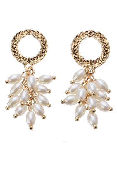 Pelin Aksesuar Grape Earrings with Pearls