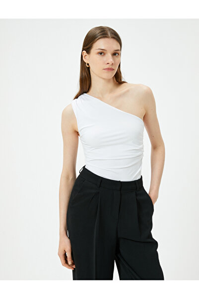 Koton Drapowany top o dopasowanym kroju na jedno ramię
