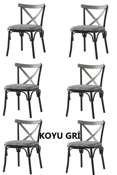 Sweet Home Masa Sandalye 6 Adet Çapraz Bahar Sandalye
