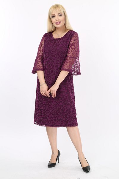 modayız Ισπανικό βραδινό φόρεμα με μανίκια Plus Size 38a-2084