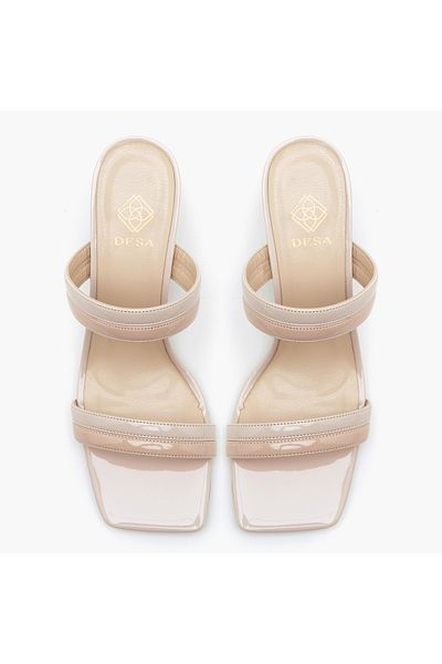 Desa Women's Ecru Heeled Slippers