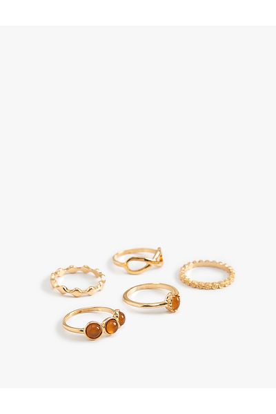 Koton Stone Detailed 5-Piece Ring Set