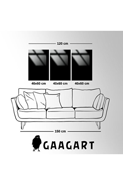 GAAGART 3'lü Metal Çerçeveli Cam Tablo Seti Siyah Beyaz Atatürk İstiklal Marşı ve Gençliğe Hitabe