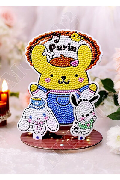 SANRIO Pompompurin Elmas Boyama Standlı 3'lü Seti