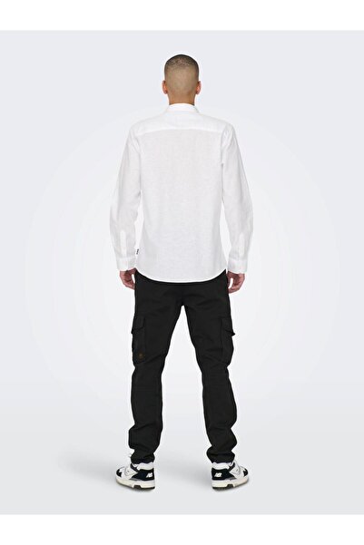 Only & Sons Onscaıden Lıfe Ls Solıd L Біла чоловіча сорочка