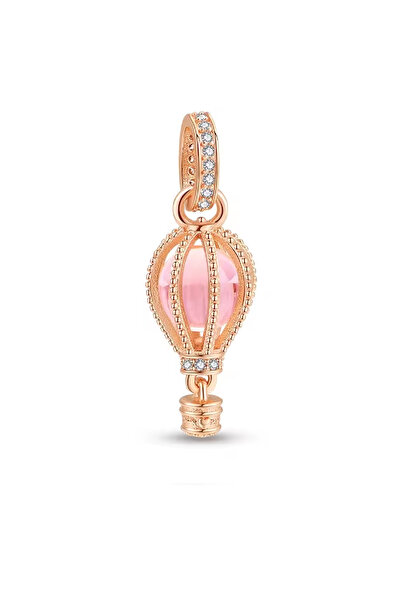 Fubena Rose Sıcak Hava Balonu Gümüş Charm