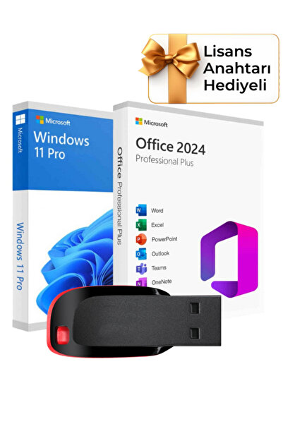 MICROSOFT Windows 11 Office 2024 Pro Plus Kurulum Dosyalı Usb Bellek 16gb