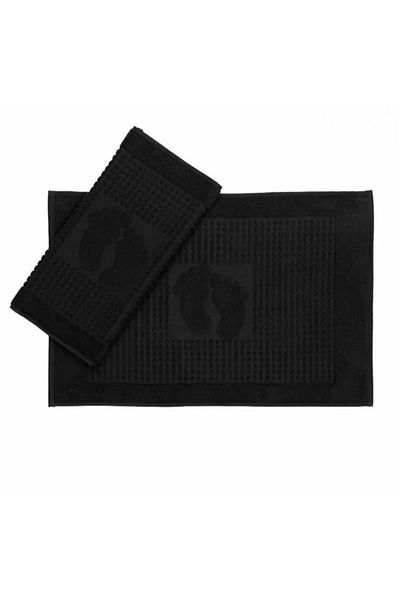 Özdilek Black Bath Foot Towel - Pack of 2