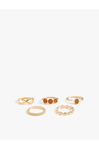 Koton Stone Detailed 5-Piece Ring Set