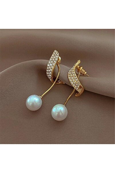 Pelin Aksesuar İncili Taşlı Şık Küpe