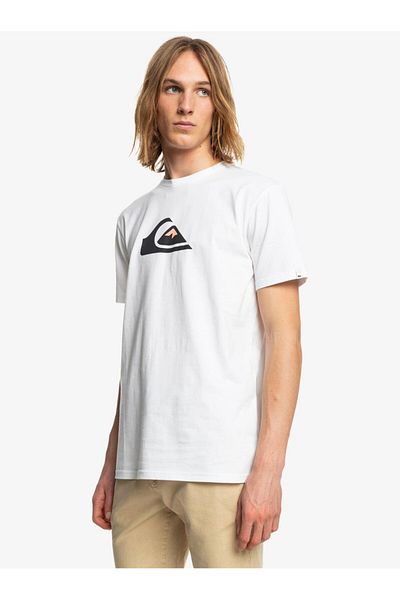 Quiksilver Comp Logo Ss Erkek Beyaz Tshirt Eqyzt06534-wbb0