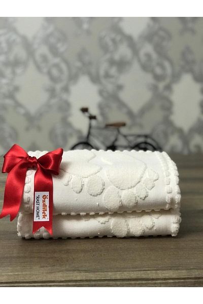 Özdilek Cream Color Bathroom Foot Towel Set of 2