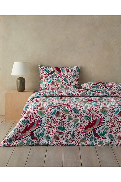 English Home Σετ Παπλωματοθήκη Διπλό Πράσινο Parrot Fantasy