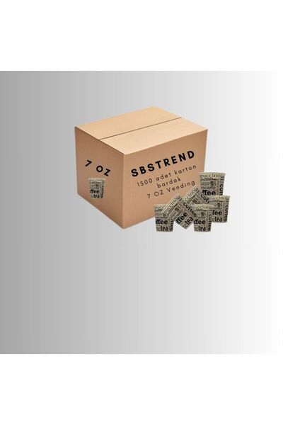 SBS Tek Kullanımlık 7 Oz Vending 1500 Adet Karton Bardak Desenli Akmaz Kokusuz