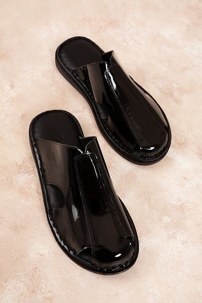 Gondol Closed Front Genuine Leather Soft Sole Slippers - Kml.103
