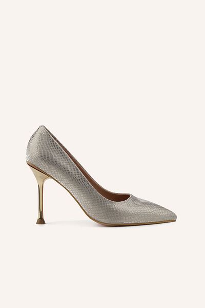MARCATELLI Pantofi stiletto Elina cu imprimeu auriu