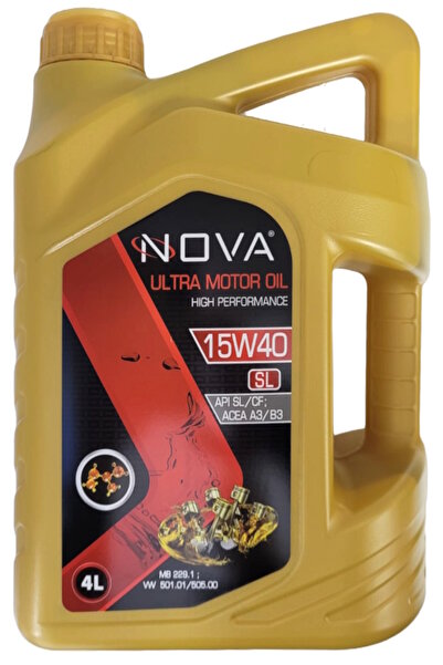 Nova 15w-40 Sl Motor Yağı 4 Litre - Benzinli, Lpgli Ve Dizel Araç Uyumlu