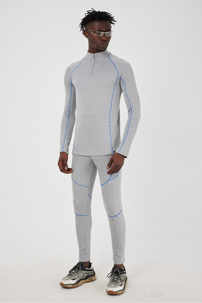 Scorp Ανδρικά θερμικά εσώρουχα Thermo-Fit Extreme με φερμουάρ, εσώρουχα για σκι, γκρι