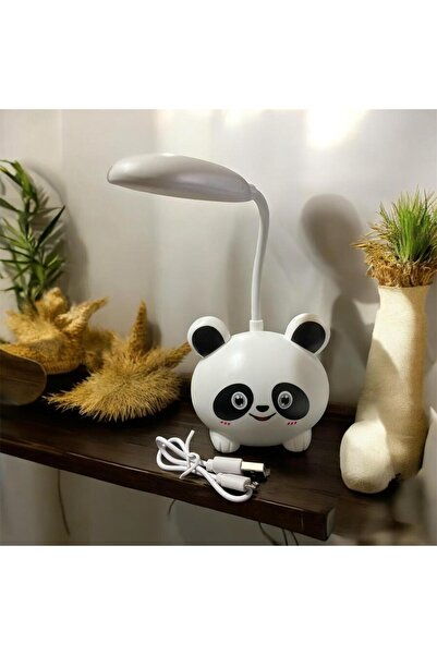 ÇERÇİ MELEK Panda Şeklinde Kalem Traşlı Şarjlı Masa Lambası