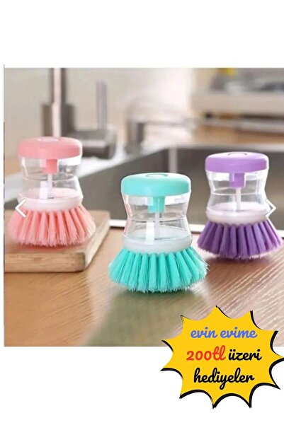 Evin Evime Βούρτσα πιάτων με δοχείο υγρού απορρυπαντικού σε διάφορα χρώματα