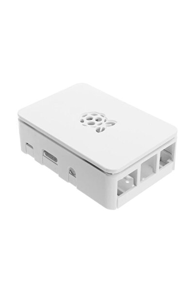 Raspberry Pi 4B için Logolu Beyaz ABS Plastik Muhafaza Kutusu
