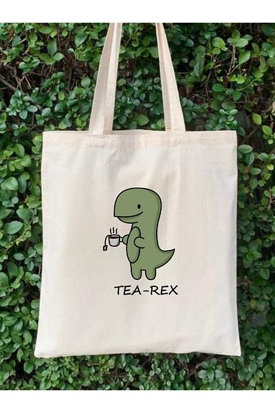 Cemira Tea-rex Y2k Pinterest Geantă de cumpărături unisex - Detaliu din pânză
