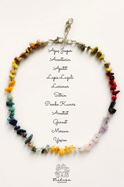 Medusa Accessories Rainbow Natural Stone Chakra Necklace