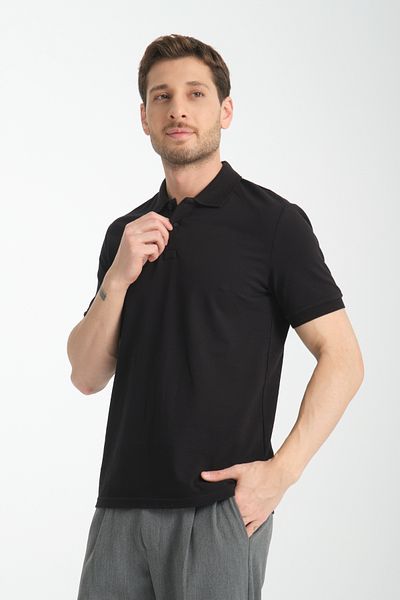 Frappoli Μπλουζάκι Polo Neck Comfort Fit 100% βαμβακερό πικέ