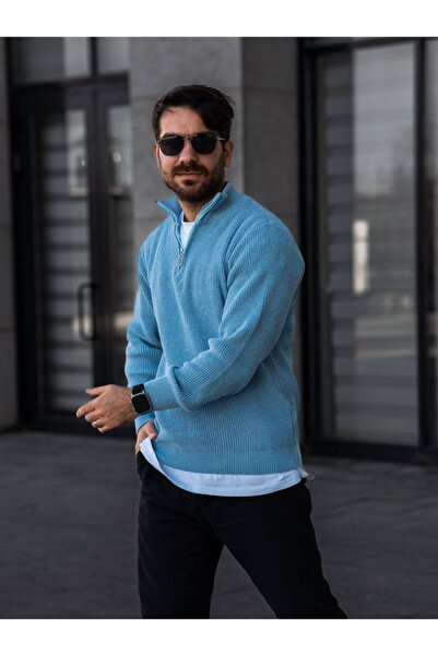 SR MEN'S TRIKO HALF ZIPPERED SWEATER