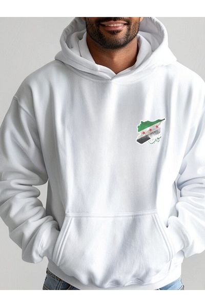 MERRY ME Syria Printed Universe Winter Oversize Sweatshirt - Thick Hooded Hoodie