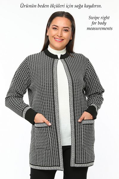 Elvin Knitwear Women's Large Size Winter Autumn Thick Mother Cardigan