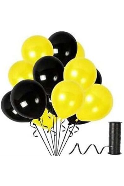 Acar Süs 10 Pieces Yellow Black Metallic Bn 12 Inch