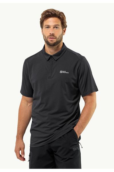 Jack Wolfskin Μπλουζάκι Delgamı Polo M Siyah Erkek Kısa Kol