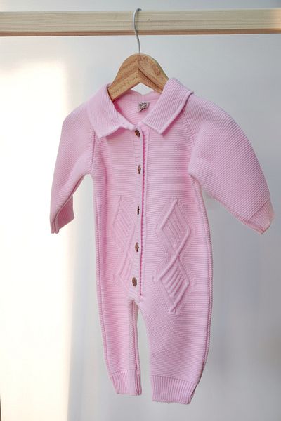 Bursa Trikomer Diamond Print Hat Knitwear Baby Romper