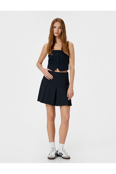 Koton Bustieră cu curea subțire cu croială asimetrică - Slim Fit, cu nasturi