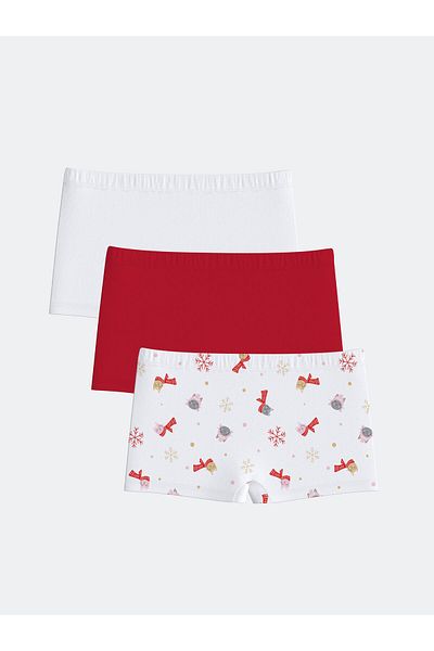 LC Waikiki Πρωτοχρονιάτικο Boxer για κορίτσια - Σετ 3 τεμαχίων