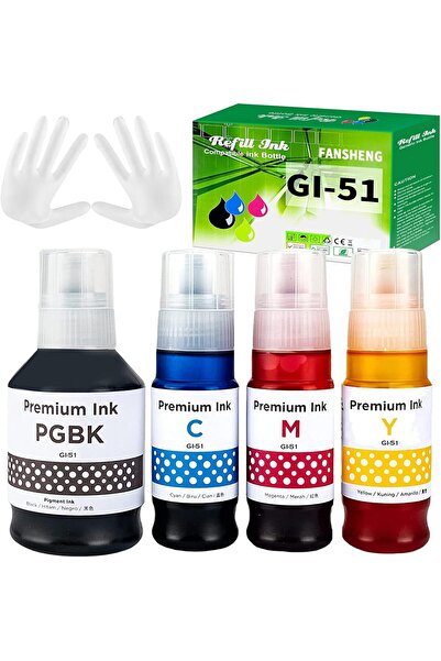 Canon muadil Gı-41 G1430 G3420 G3430 G2470 G3470 G4470 1 Set 4 Renk Mürekkep