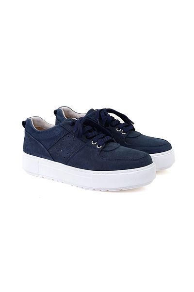 Desa Pantofi sport din piele albastru bleumarin de damă