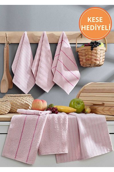 Rebeka Home Collection Πετσέτες κουζίνας 6 συσκευασιών Sophia 30x50 σε σκόνη