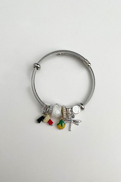 Modex Dragonfly Detail Steel Figured Spring Bracelet